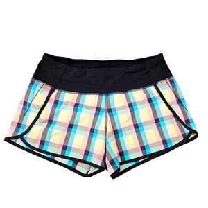Lululemon‎ Tracker Running Shorts II Womens 6 2-way Stretch Wee Wheezy Plaid